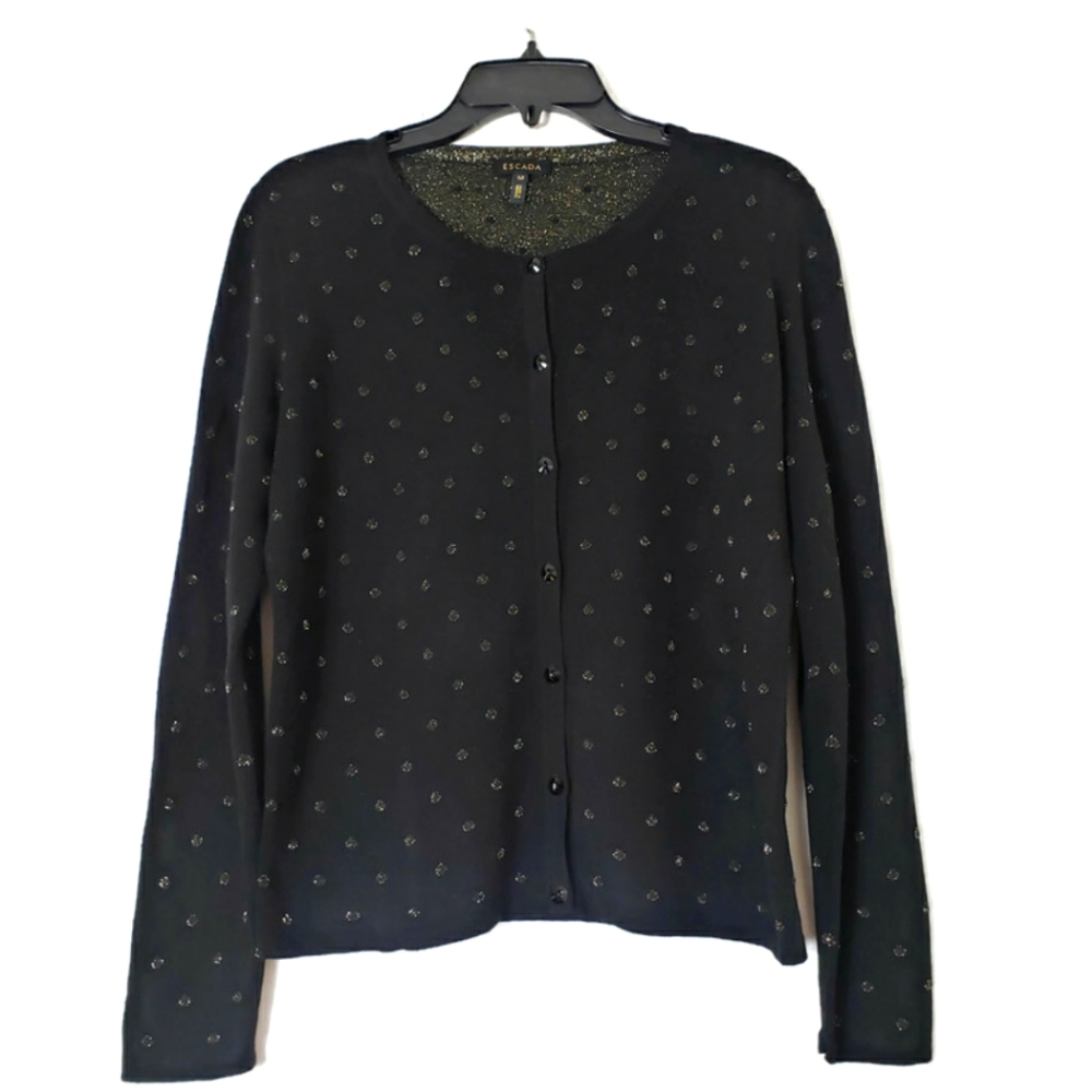 Escada dotted glitter button cardigan size M